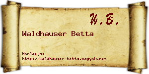 Waldhauser Betta névjegykártya
